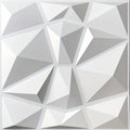 3D Diamond Geometric Wall Panels PVC Decor Stickers for Gaming Room Studio Living Room Matte Black White