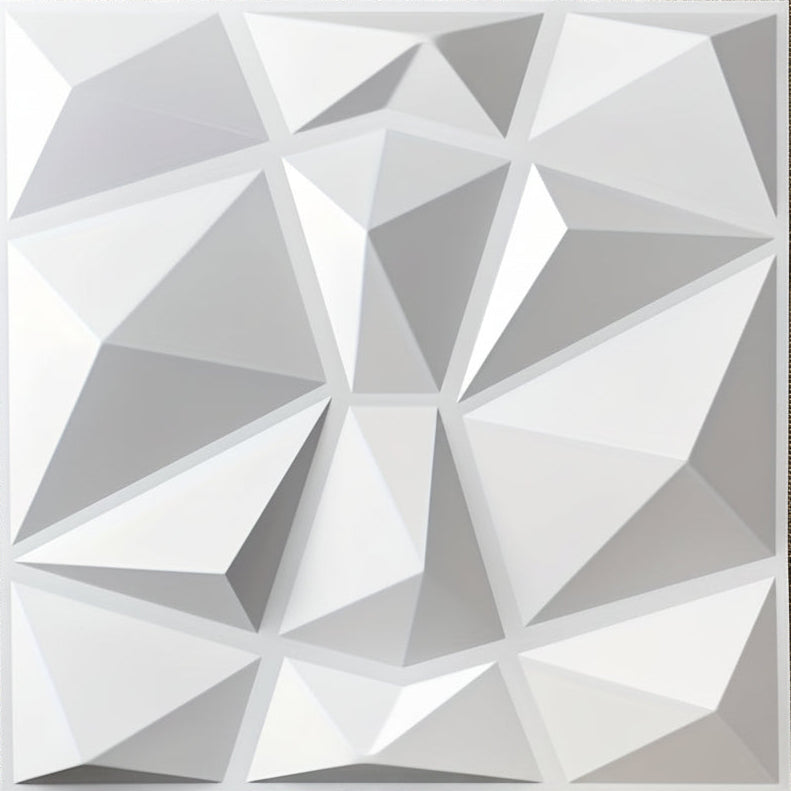 3D Diamond Geometric Wall Panels PVC Decor Stickers for Gaming Room Studio Living Room Matte Black White