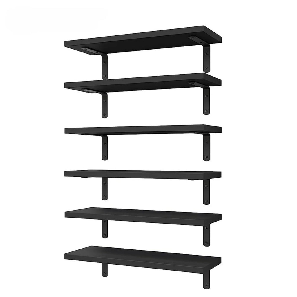 Floating Wall Shelves Set 6pcs  – Modern Minimalist Wall Mounted Shelving for Home Decor & Storage
