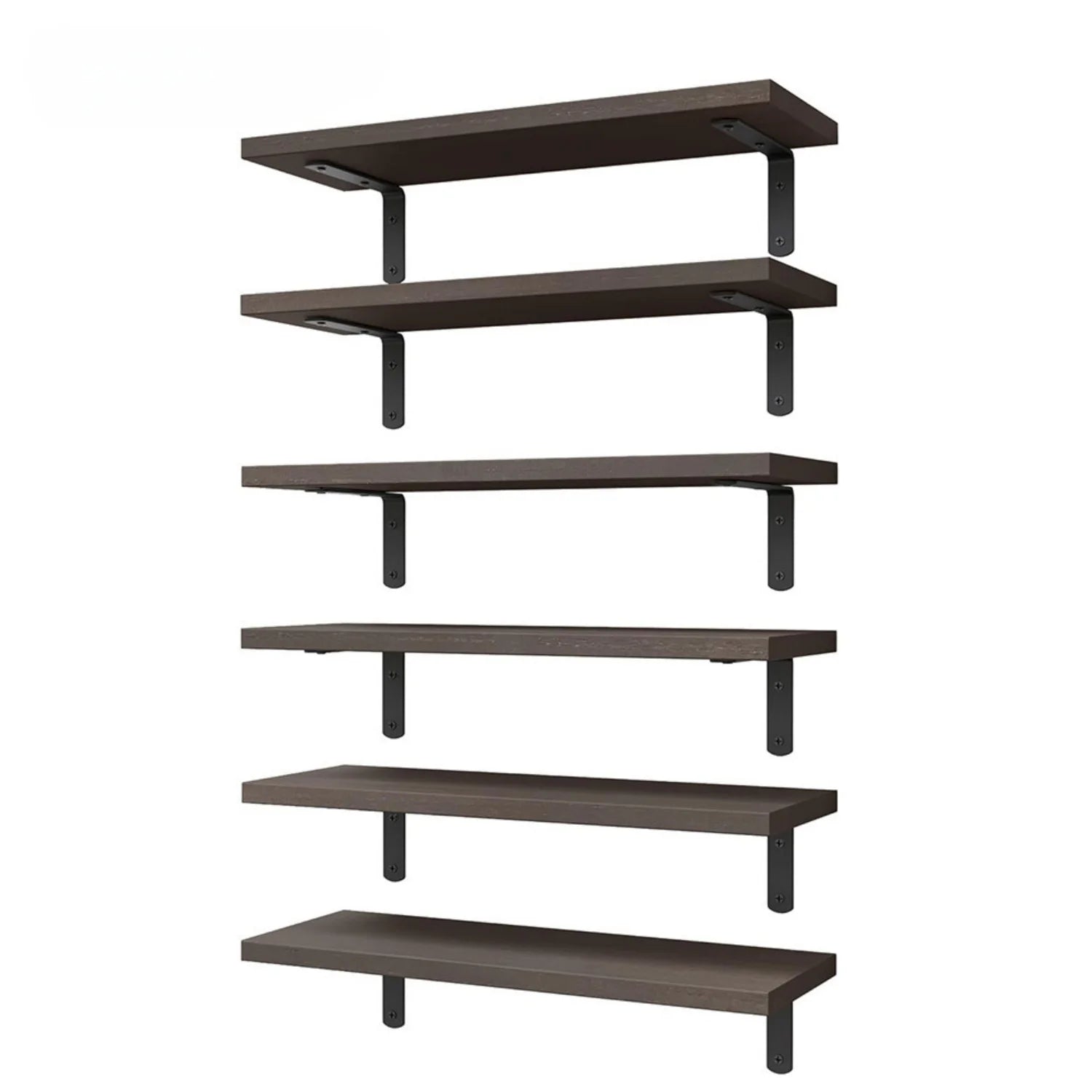 Floating Wall Shelves Set 6pcs  – Modern Minimalist Wall Mounted Shelving for Home Decor & Storage