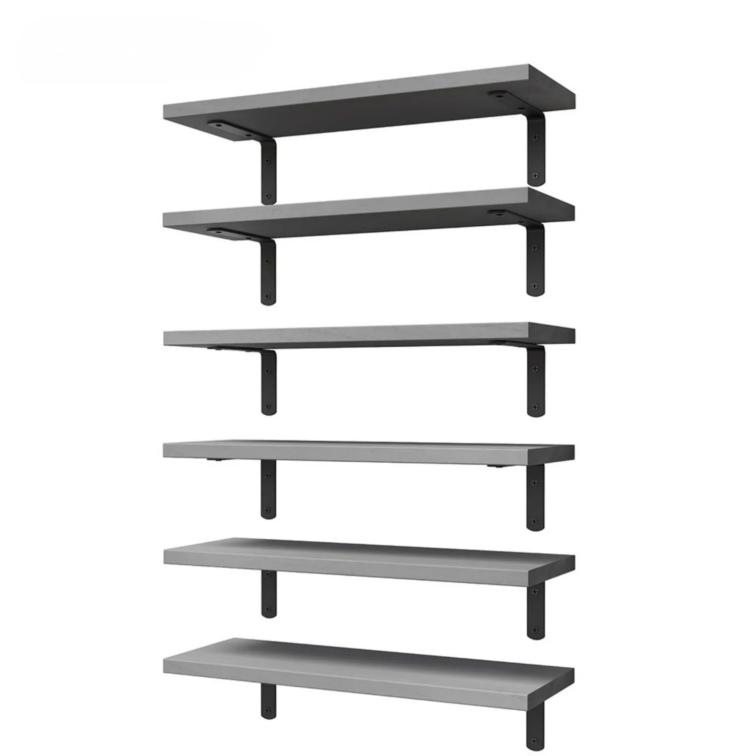 Floating Wall Shelves Set 6pcs  – Modern Minimalist Wall Mounted Shelving for Home Decor & Storage