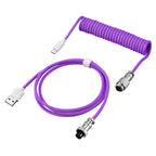 Mechanical Keyboard Coiled Cable — USB-C to USB-A with Detachable Aviator Connector