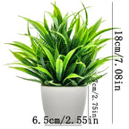 Mini Artificial Potted Plant — Lifelike Faux Greenery in White Pot for Desk & Shelf Decor