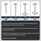 Universal Headphone Stand — Aluminum Alloy Headset Holder for Gaming & Desktop | Anti-Skid Base | Curved Silicone Cradle