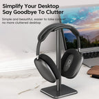 Universal Headphone Stand — Aluminum Alloy Headset Holder for Gaming & Desktop | Anti-Skid Base | Curved Silicone Cradle