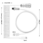 Mechanical Keyboard Coiled Cable — USB-C to USB-A with Detachable Aviator Connector