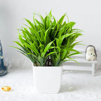 Mini Artificial Potted Plant — Lifelike Faux Greenery in White Pot for Desk & Shelf Decor