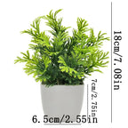Mini Artificial Potted Plant — Lifelike Faux Greenery in White Pot for Desk & Shelf Decor