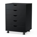 5-Drawer Rolling Storage Cabinet — Mobile Nightstand with Locking Wheels for Office & Bedroom