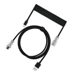 Mechanical Keyboard Coiled Cable — USB-C to USB-A with Detachable Aviator Connector