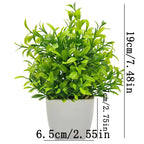 Mini Artificial Potted Plant — Lifelike Faux Greenery in White Pot for Desk & Shelf Decor