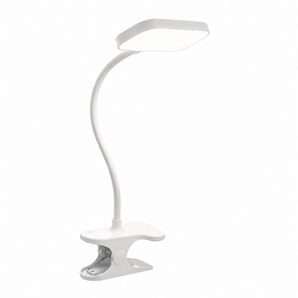 USB Rechargeable Clip-On LED Desk Lamp — 3 Color Temperatures, Stepless Dimming - Feint