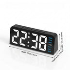 LED Digital Alarm Clock with RGB Atmosphere Light — USB Powered, Dual Alarm, Adjustable Brightness