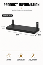 Floating Wall Shelves Set 6pcs  – Modern Minimalist Wall Mounted Shelving for Home Decor & Storage