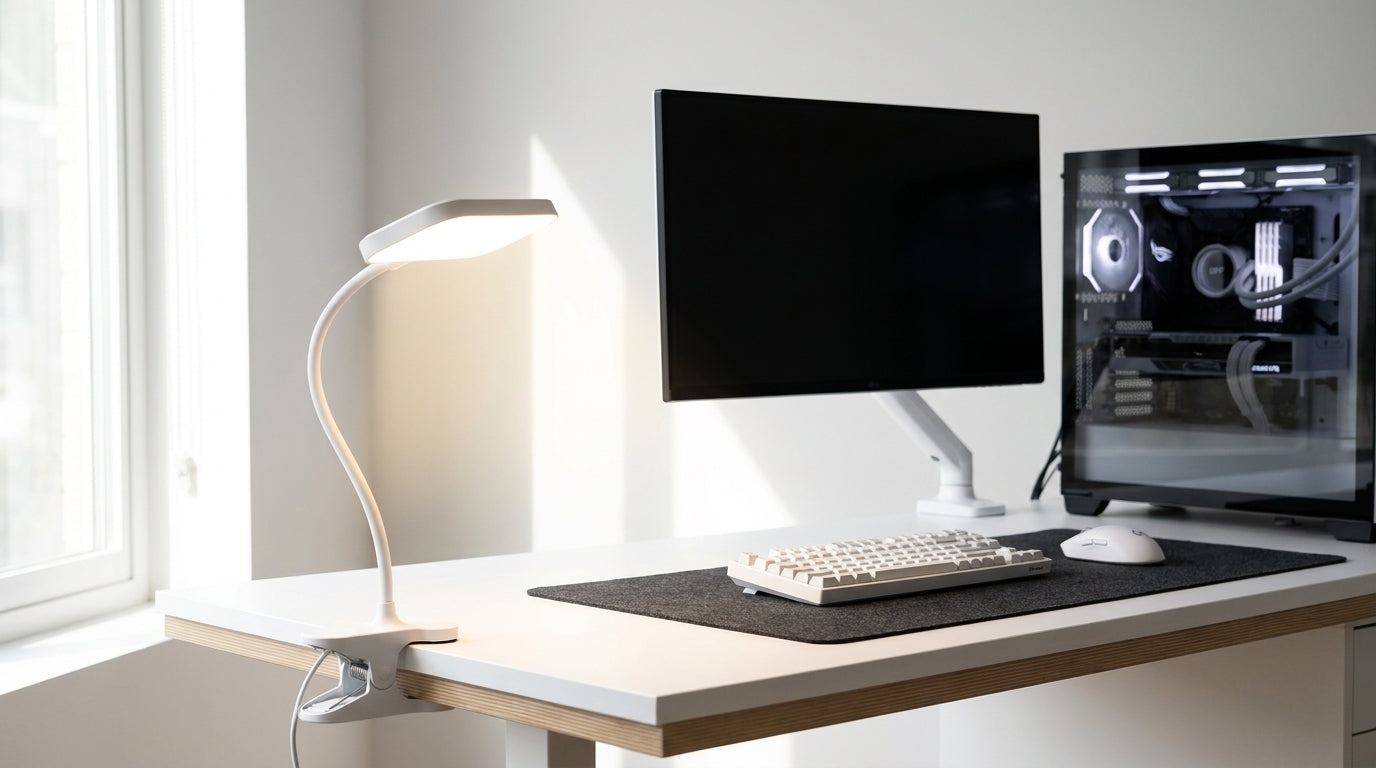 USB Rechargeable Clip-On LED Desk Lamp — 3 Color Temperatures, Stepless Dimming
